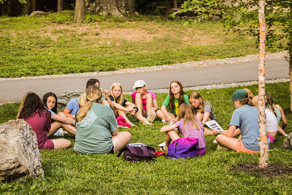 Campers in small group