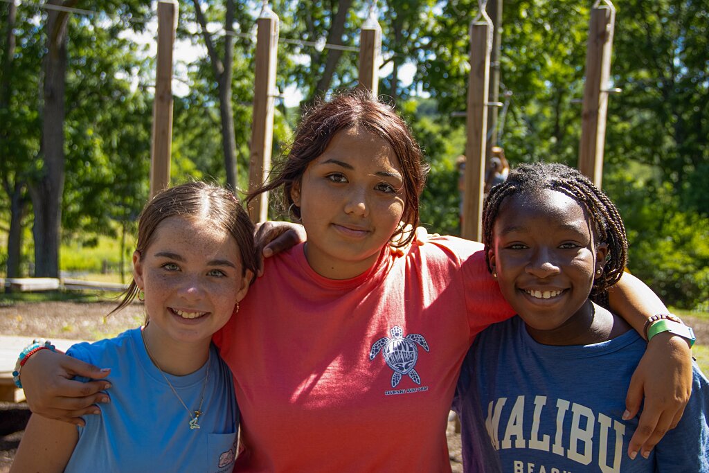 3 female campers together